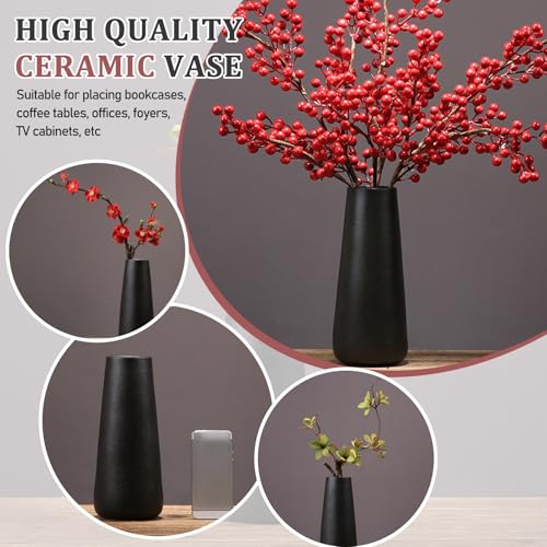 Vase en céramique noir grand modèle pour salon