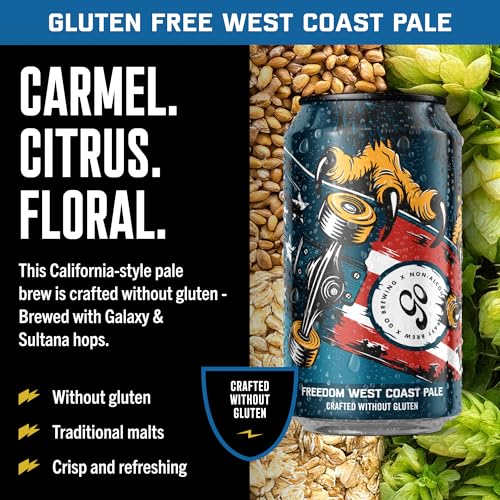 Image of Go Brewing Freedom West Coast Pale, NA Beer, 12 Pack (12 oz) | Small-Batch Craft Brew, Low-Calorie, Classic Ingredients, Bold Smooth Finish, Any Occasion