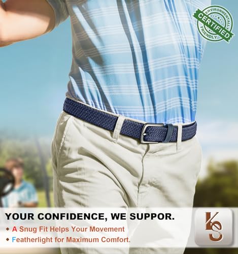 Image of KEMISANT Men's Golf Belt Nulti-pack, Braided Woven Stretch Belt for Gift Men Casual Jeans Sports Work 1 3 /8 inch