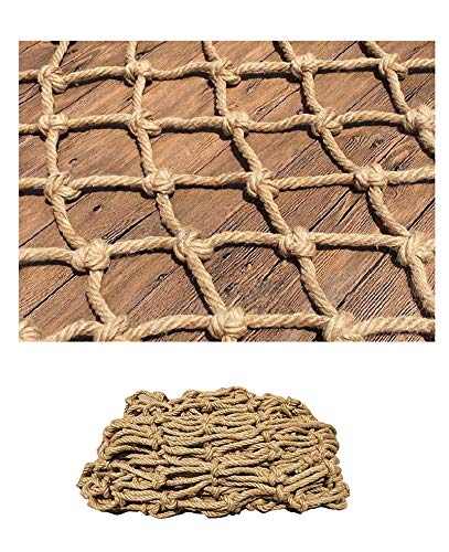 XCYYBB Red Decorativa De Cuerda De Cáñamo Escalera Cerca Ventana Puerta Malla De ProtecciónDe Seguridad Red De Camiones Red de Decoración Red de Carga -Cuerda De Cáñamo 2x4m(6.6x13ft)