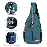 WATERFLY Crossbody Sling Backpack Sling Bag Travel Hiking Chest Bags Daypack (Teal blue) - Image 5