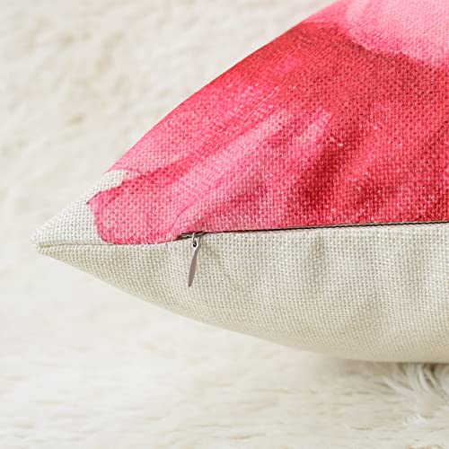 Wyooxoo Flower Throw Pillow Covers18X18 Set Of 4 Spring Pillow Covers Linen Decorative Pillow Cases For Sofa Couch Living Room Outdoor (18 X 18, Flower A) #TOP4