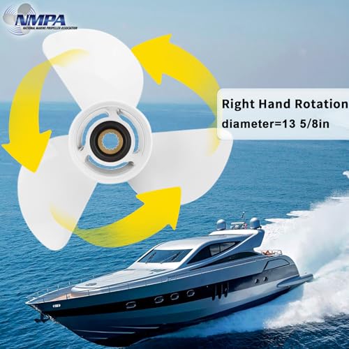 Image of VIF Aluminum Boat Propeller with Yamaha 60HP 70HP 75HP 80HP 85HP 90HP 115HP 130HP Outboard Engines,15 Tooth, Rh