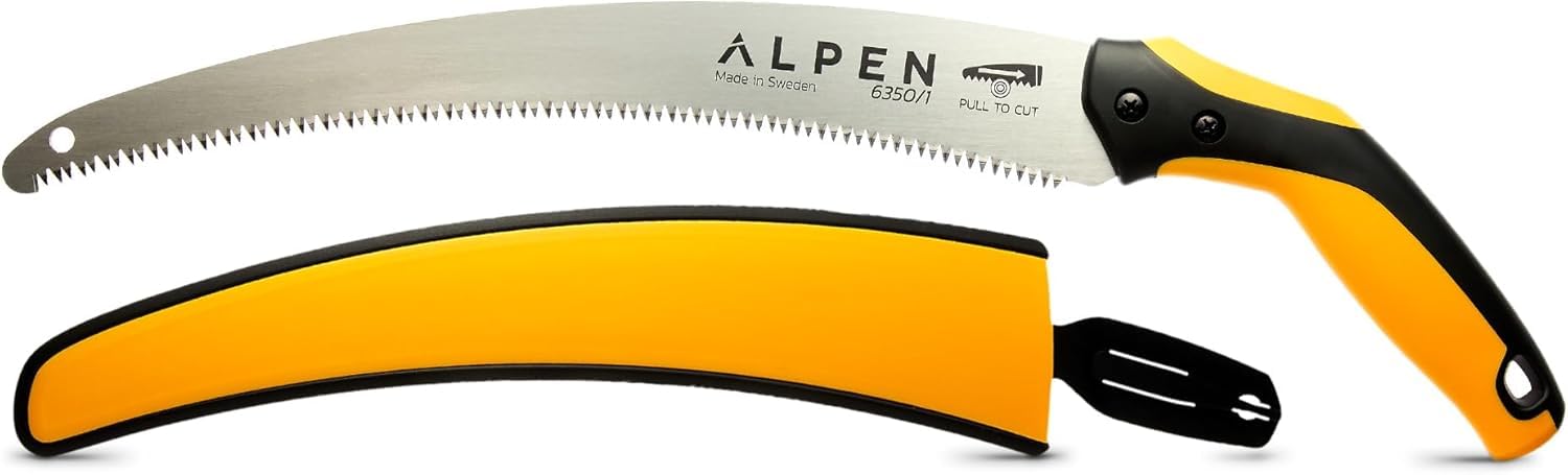 Alpen Bernina 6350 Fixed Curved 330mm Blade Saw with Belt Clip Holster cuts 160mm Hardened Teeth Made in Sweden Pruning Work Vineyards Landscaping Gardening Replacement Blade BERNINA6350/1