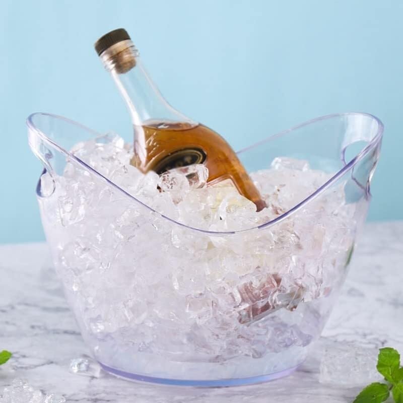 Secchiello Per Il Ghiaccio, In Acrilico Trasparente, Da 4 Litri, Per Bevande E Feste, Per Uso Alimentare, Perfetto Per Bottiglie Di Vino, Champagne O Birra