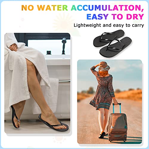 Suhine 48 Pairs Bulk Flip Flops, Black Assorted Size Flip Flops for Guests Bulk Unisex Adult Size Slippers for Women Men Wedding Pool Party4