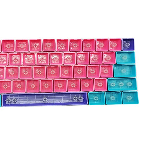 Image of WHYSP 61 PBT Keycaps for 60 Percent Keyboard Keycaps Set Backlit for Cherry MX Switches 60% Mechanical Keyboard（Rose）