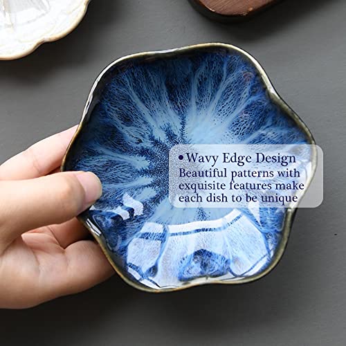 Ceramic Spoon Rest 2pcs,Tea Bag Holder Dish,Flower Shape Spoon Holder Kitchen,Sauce Dishes,Sushi Soy Dipping Bowl,Coffee Station Decor Coffee Accessories New Home Gifts Home Decor - Image 5