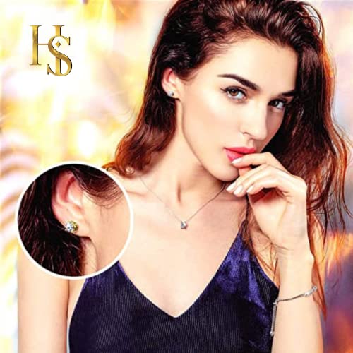 Image of HIGHSPARK 925 Silver Solitaire Earrings for Women | 92.5 Sterling Silver and Diamond like Brilliance Sparkling Zirconia for that Stunning Shine | Lovely Gift