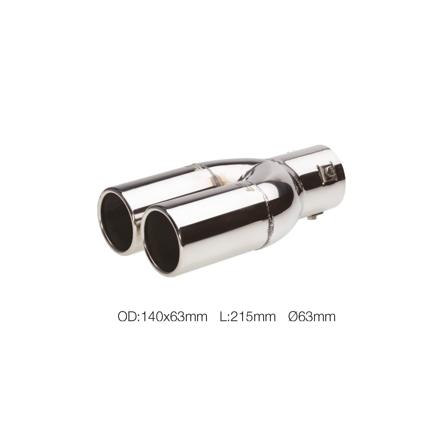 Simoni Racing enjoliveur d'échappement Rond Double INOX - Ø63xL220mm - Montage ->60mm, beige