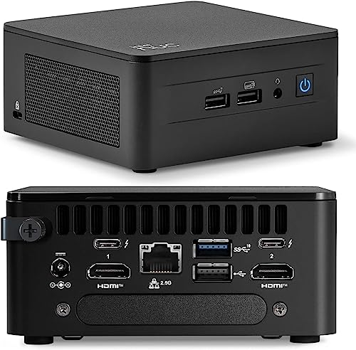 ASUS NUC 13 Pro Tall Mini PC Desktop Intel Core i5-13420H (4.6GHz) 16GB RAM 512GB PCIe SSD Ultra-Quiet and Compact Design 4K Quad Display USB HDMI Thunderbolt Wi-Fi 6E Bluetooth Win11 Pro