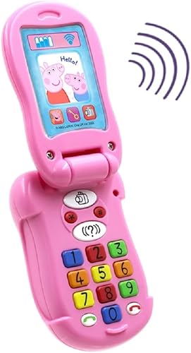 Peppa Pig PP06 Peppas Flip  Learn Toy Phone para niños aprendizaje interactivo y desarrollo infantil reconocimiento de colores y números y