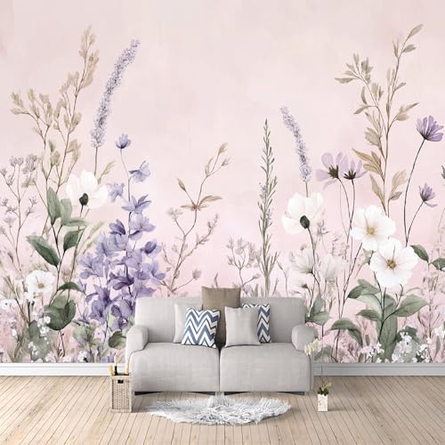 Carta da Parati Murale Fiori 400x280 cm Fotomurali Effetto 3D, Fiori Decorazione Poster Arte Murale Moderna per Casa Ufficio Camera Da Letto Soggiorno.