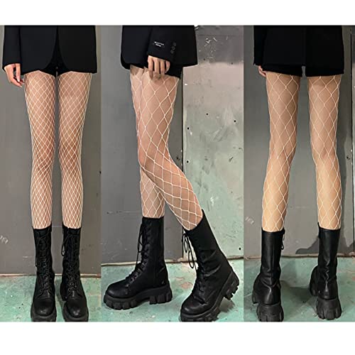 Image of Blostirno Women's High Waist Fishnet Stockings Tights Thigh Highs Pantyhose Sexy Stocking