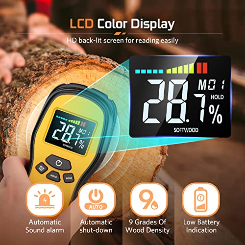 Povlen MT510-Y Pinless Moisture Meter - Povlen Wood Moisture Meter Digital Moisture Detector thumb #4