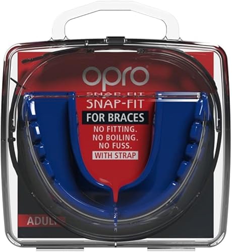 Miniatura 7 de OPRO Protector bucal deportivo de nivel instantáneo para adultos y jóvenes con correa, protector bucal para hockey, lacrosse, rugby, artes marciales