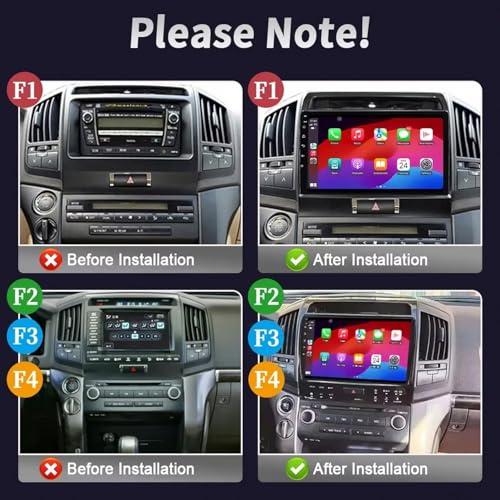 Pantalla de coche inalámbrica con Carplay y Android Auto para Land Cruiser 2
