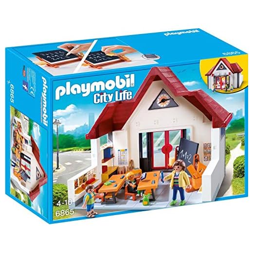 Playmobil 6865 City Life School House with Moveable Clock Hands, Fun Imaginative Role-Play, PlaySets Suitable for Children Ages 4+