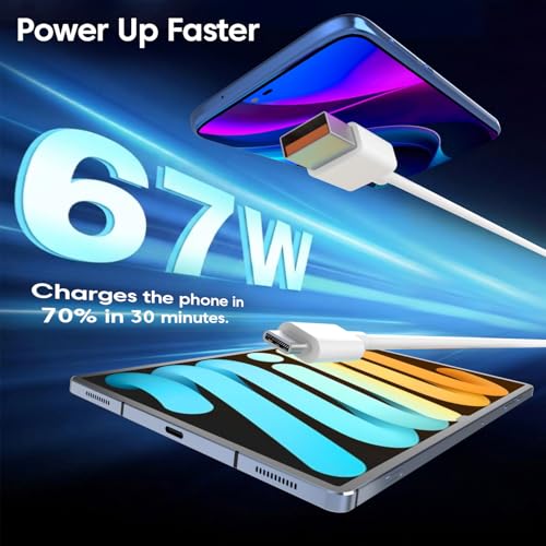 Image of MI-Original 67W HyperCharge Fast Turbo Charging Data Cable | Type-C USB Cable Compatible with Redmi Note 13 Pro /12 Pro /11 Pro 5G /11S /10 Pro Max, Poco X5 /X4 Pro /X3 Pro, Mi 14 /11, (Ash White)