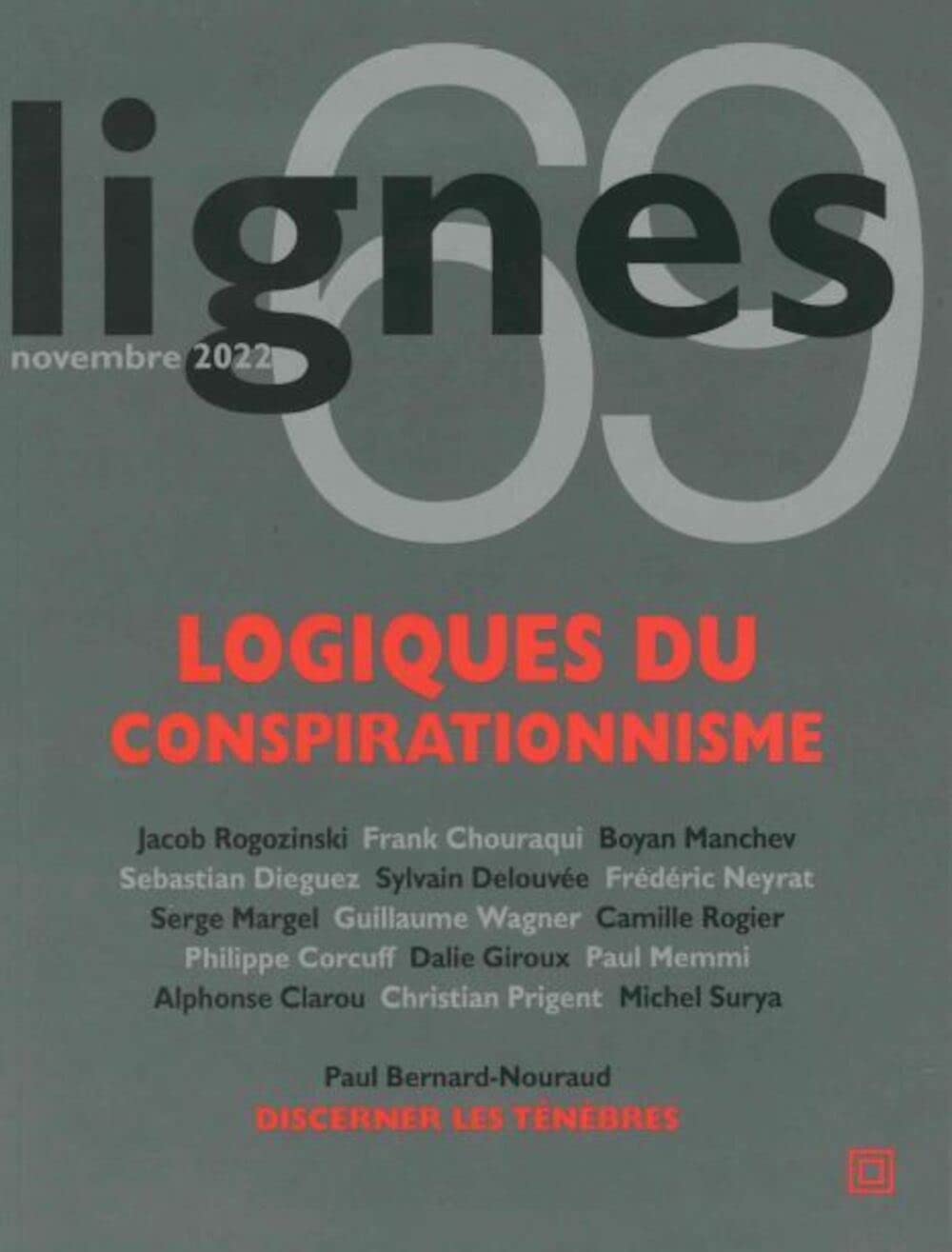 Revue Lignes N°69: LOGIQUES CONSPIRATIONNISTES (Précis de décomposition politique)