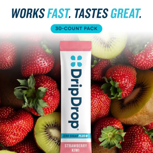 Image of DripDrop Hydration Zero Sugar Plus Electrolytes, Strawberry Kiwi, 30 Ct