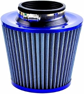 Universal Car Air Filte, High Power Sports Mesh Cone Air Intake Filter for Car Automobile Racing, (Blue)
