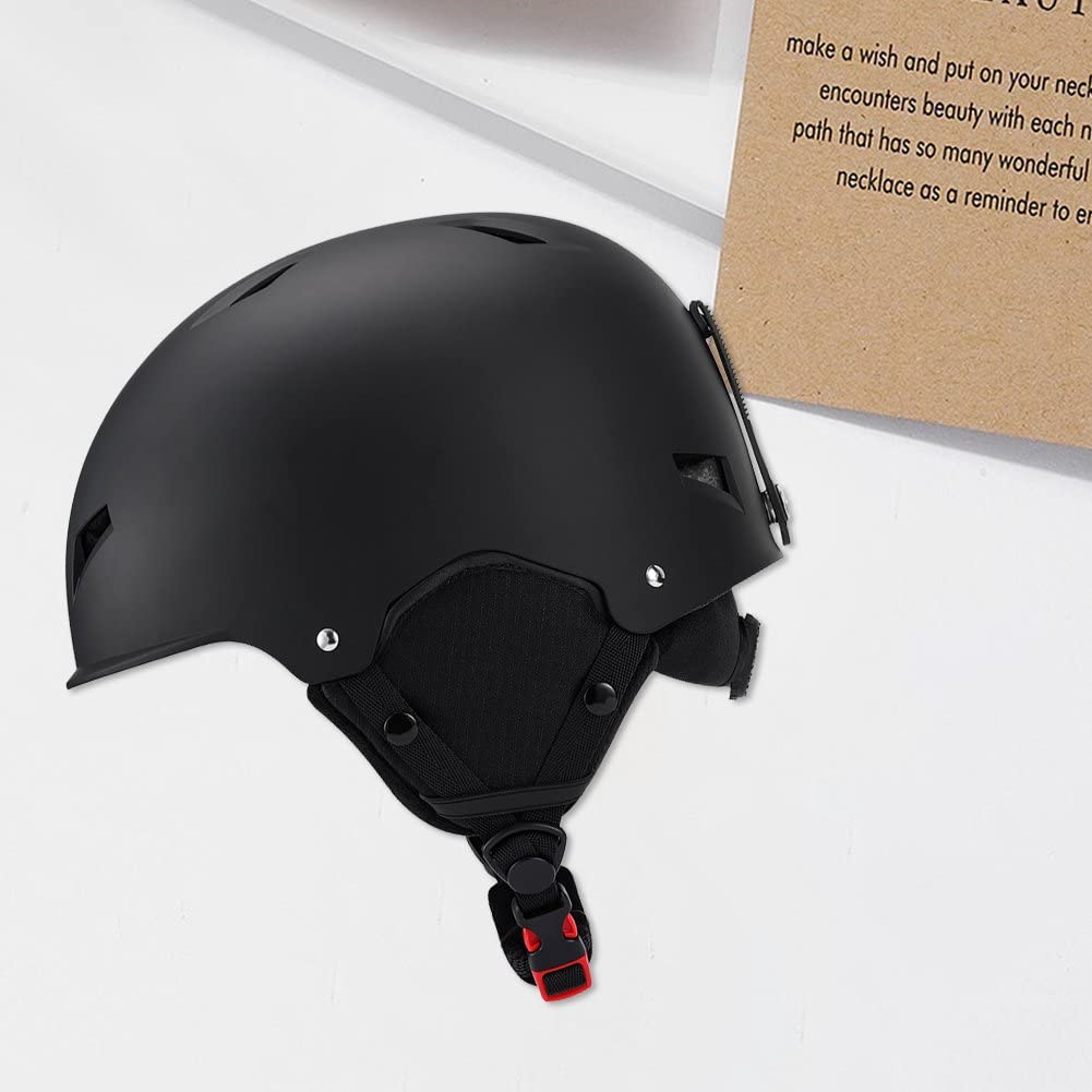 Mujeres Hombres De Snowboard Casco con Orejeras Desmontables Helmets De Nieve para Mujeres con Correa De Seguridad De Correa Fija De Gafas Casco De Esquí