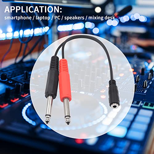 Poyiccot 1/4 Mono To 3.5Mm Stereo Adapter, 3.5Mm To 1/4 Adapter Cable, 1/8 To 1/4 Splitter Cable, 3.5Mm 1/8 Trs Female To Dual 6.35Mm 1/4 Ts Male Stereo To Mono Y Splitter Cable, 20Cm/8Inch #TOP3