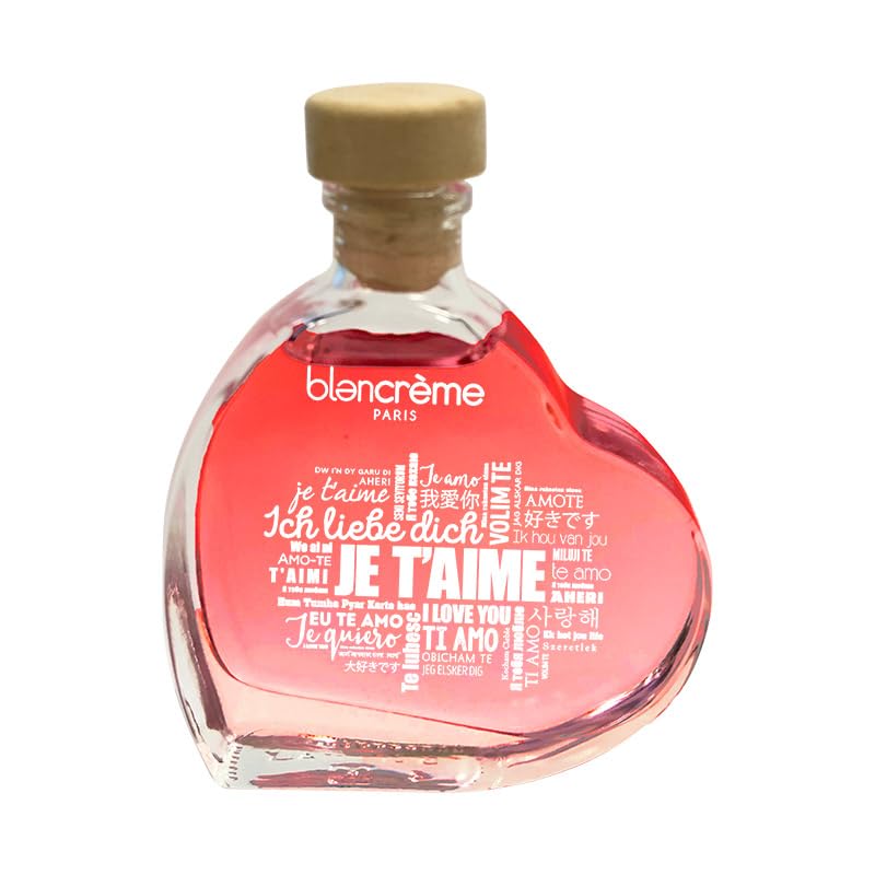 Blancrème | Gel de Massage Cosmestible chauffant goût Pomme d'Amour - Flacon Verre Cœur