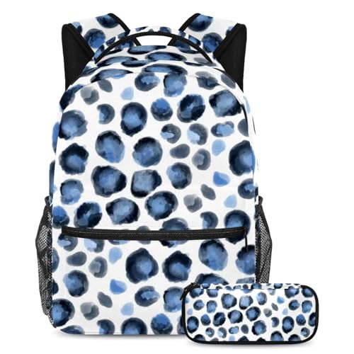 Sac à dos 2 pièces pour garçons et filles bleu à grande capacité