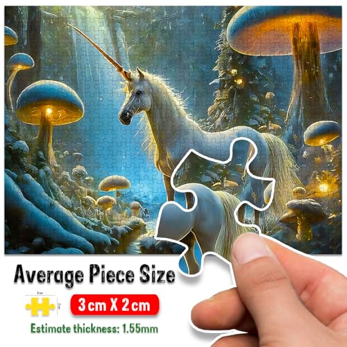 Image of Unicorn Jigsaw Puzzles for Kids and Children - Realistic Illustration Challenging Brain Booster Gifts, Fun and Creative Game - (500 Pcs)