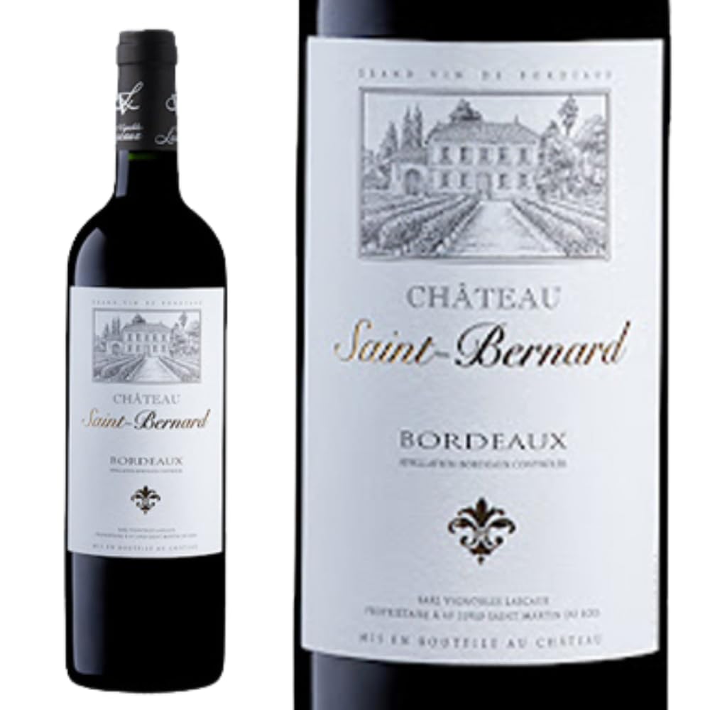 Château Saint Bernard Bordeaux Supérieur, Vin Rouge, 75 cl, Lot de 6 Bouteilles, Millésime 2018