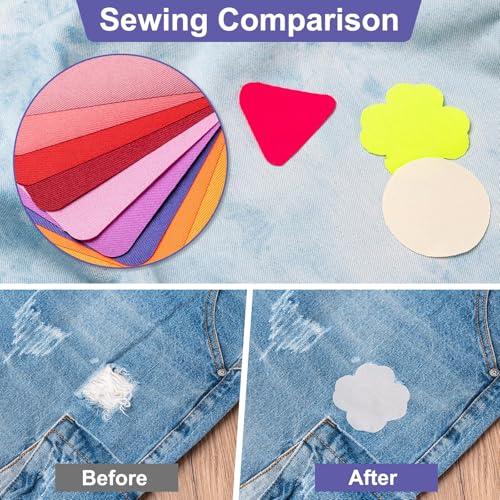 Image of 10 Piece Iron on Patches for Clothes 3.7 X 4.9 Inch Multi-Colored Fabric Repair Kit, 29 Shades Iron on Patches for Jeans, Shirts, Clothes, Pants