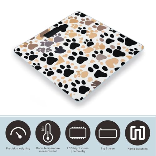 Báscula digital de vidrio templado con diseño de patas de perro miniatura 3