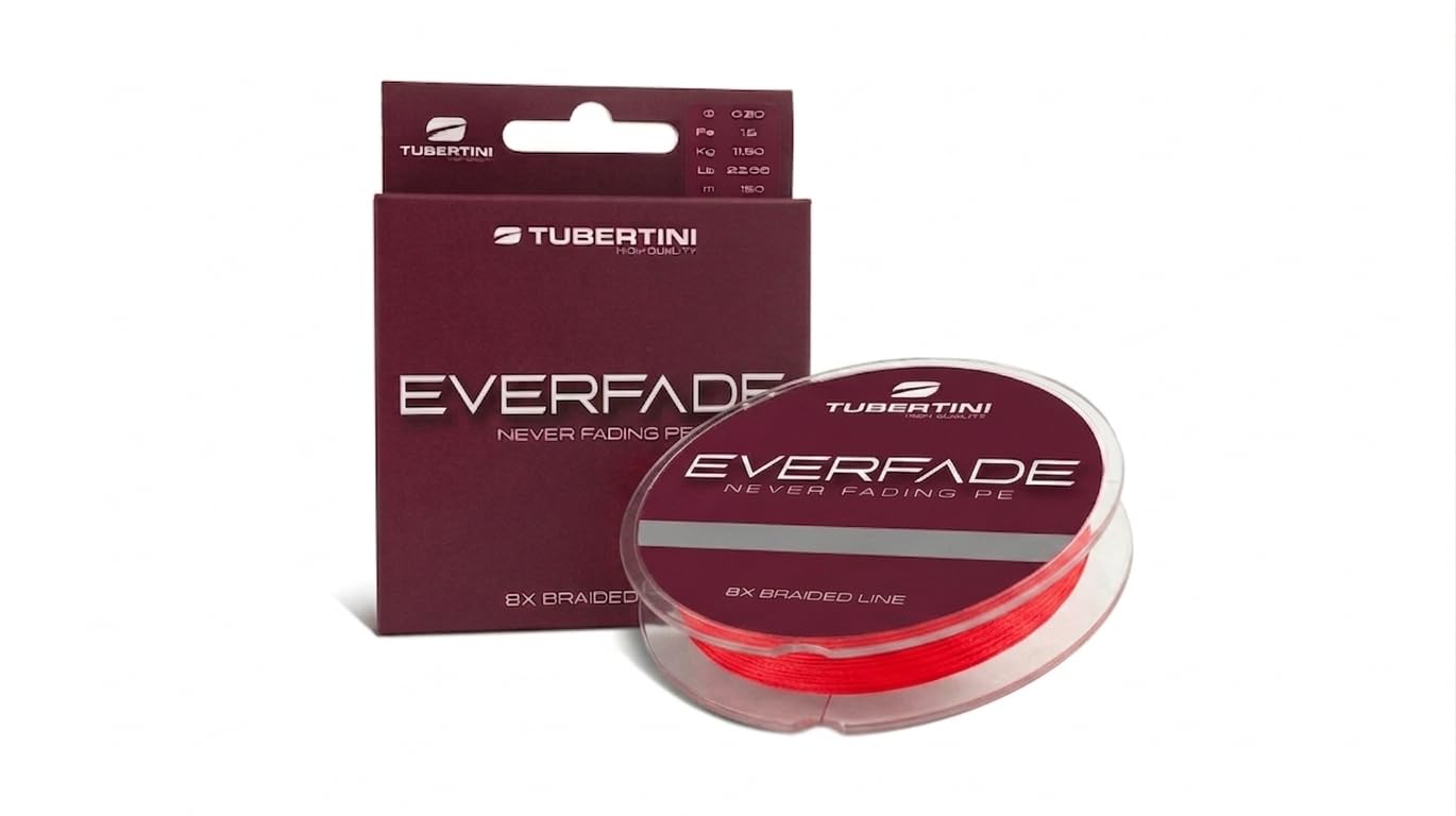 TUBERTINI Trecciato Multifibra X8 - Coatizzazione in Fluorocarbon - Rosso o Nero 150mt - Ø 0.08-0.20 spinning, vertical jigging, feeder, traina e Drifting