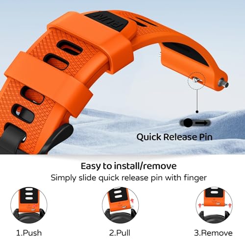 Bracelet de montre 22mm Garmin Forerunner 255 silicone étanche noir sport - 2