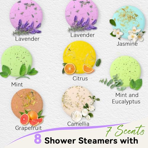 Shower Steamers Aromatherapy 8 Pack - Easter Basket Stuffers & Birthday Gifts for Women Men, Premium Shower Bombs with N - Additional View