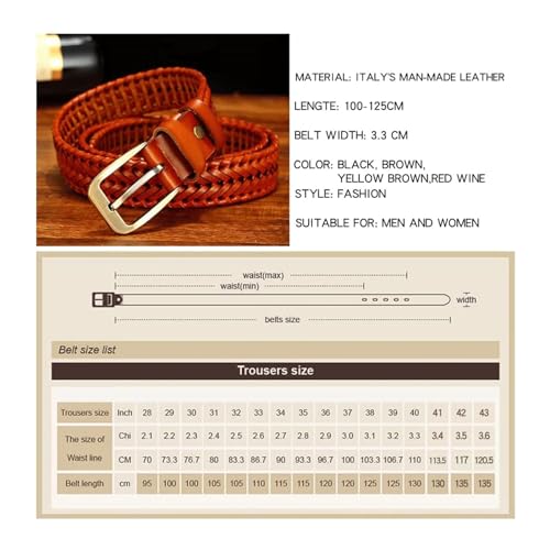Hand Woven Belt 100% Leather Belt Luxurious Pin Buckle Design Belt Unisex Woven Width 3.3cm Belt Creative Gift2