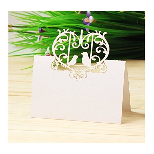 Musuntas Lot de 50 cartes en forme de cœur découpées au laser - Pour mariage, fête ou fête (style 1) Cover