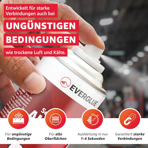 Everglue Sparset Sekundenkleber lange Haltbarkeit dünn + mittel + dick à 20g + Aktivator 200ml - Industriekleber extra stark für universelle Reparatur und Instandsetzung in Hobby Beruf und Haushalt
