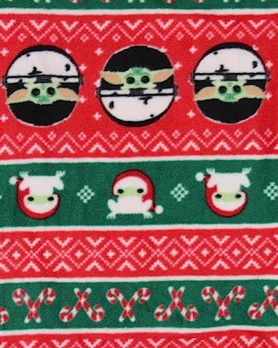 Star Wars Men's The Mandalorian Grogu Candy Canes Ugly Sweater Fleece Lounge Pajama Pants2