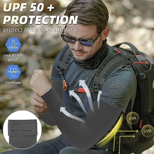 Image of BHYTAKI UV Sun Protection Arm Sleeves, UPF 50 Sports Cooling Arm Compression Sleeves for Men Women Teenager
