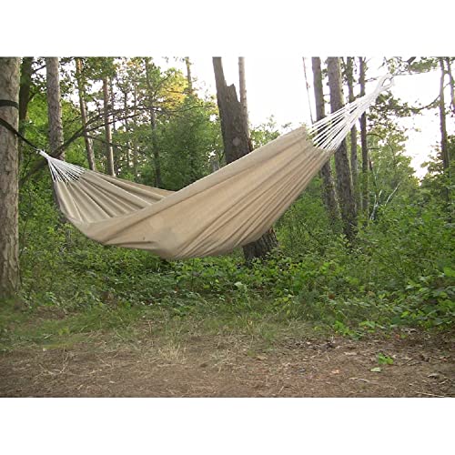 Sand Double Hammock Size 2'' H X 54'' W X 144'' D, Uv Resistant, Rust Resistant, Stain Resistant, Comfortable, Ultra-Lite Tree Straps, Gorgeous Strip Pattern | All Season Woven with Durable Fabric