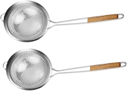 1pc Colander Metal Colander Wok Tools Metal Spoons Stainless Steel Spider Strainer Skimmer Spoon Pasta Blanching Basket Food Serving Skimmer Fried