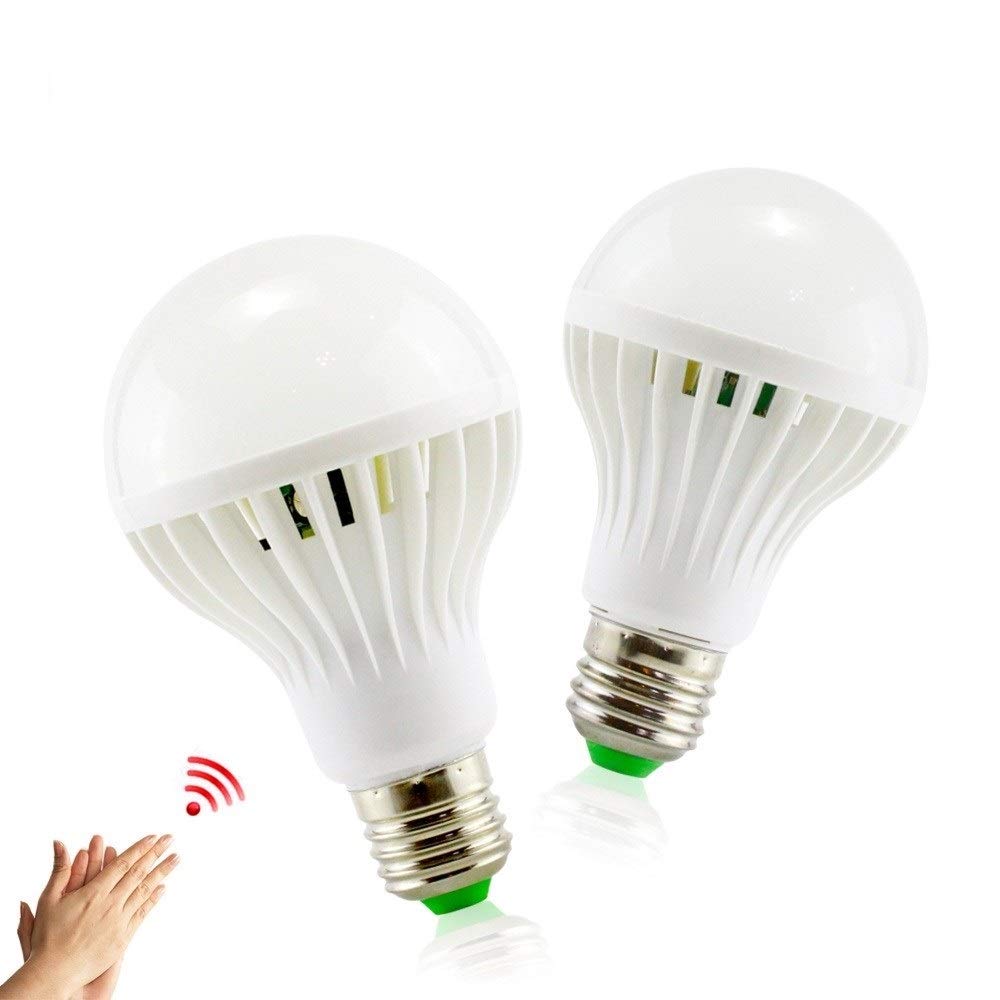 fengyan Casa bombillas, Paquete de 10, luz LED con sensor nocturno E27 AC220v LED lámpara con sensor de sonido bombilla for pasillo de escalera Familiar Lámpara(12w)