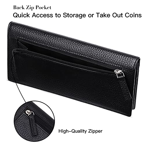 GOIACII Wallets for Women RFID Blocking Ultra Slim Leather Credit Card Holder Clutch3