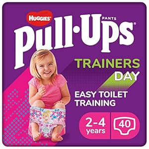 Huggies Pull-Ups, Trainers Day Nappy Pants for Girls – 2-4 Years, Size 6-7 Pull Up Nappies (40 Pants) – Essential Pull…