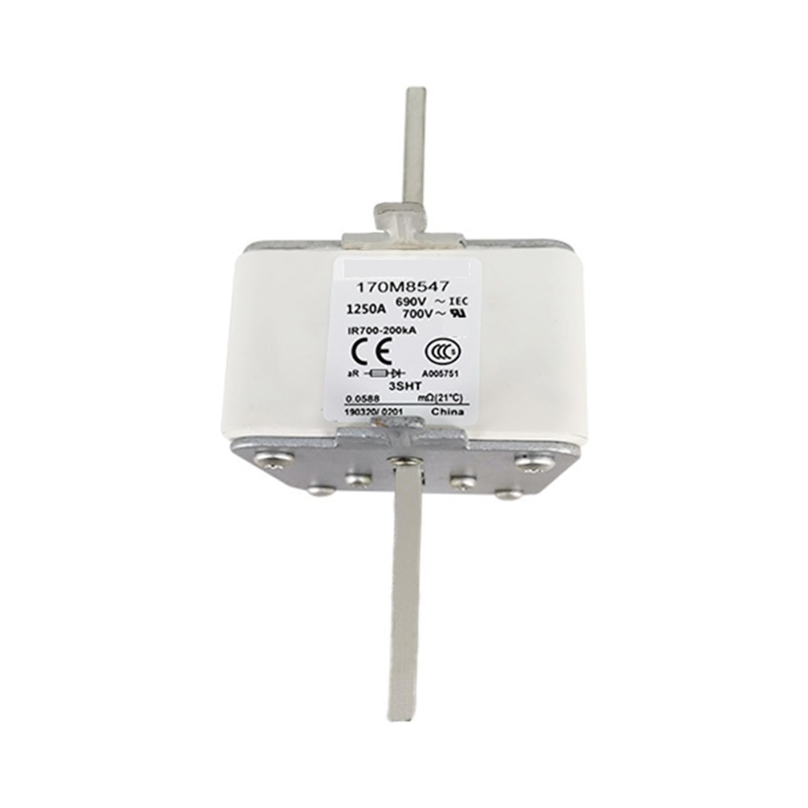 Fusible rápido de bajo Voltaje 170M8547 diseñado para la seguridad de circuitos