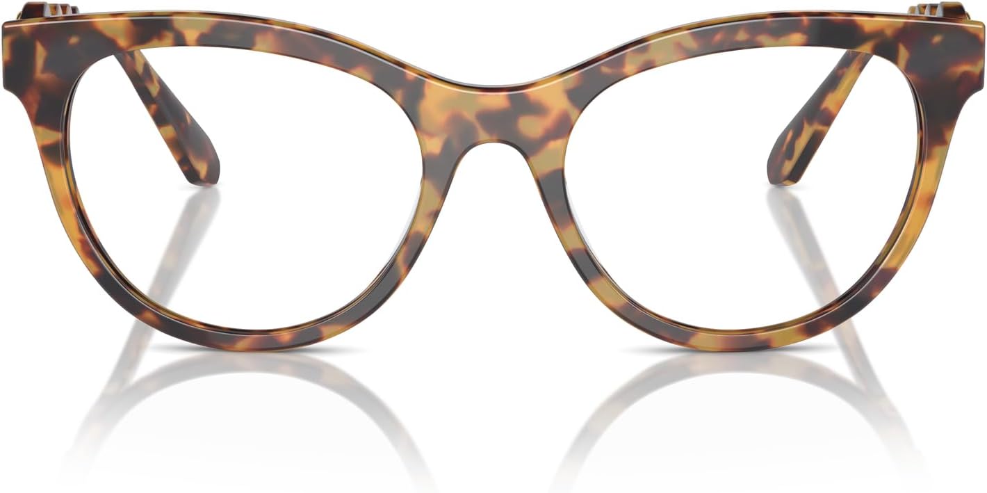 Swarovski Women's Sk2025 Round Prescription Eyewear Frames Havana/Demo Lens 52 Millimeters