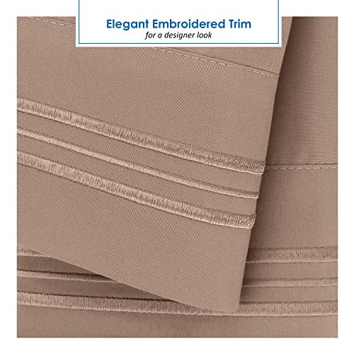 Nestl Khaki Short Queen Sheets for RV, Hotel Luxury RV Queen Sheets Set, 6 Piece Fitted Bed Sheet Set and Pillowcases, Super Soft, Wrinkle-Free, and Breathable Camper Bedding